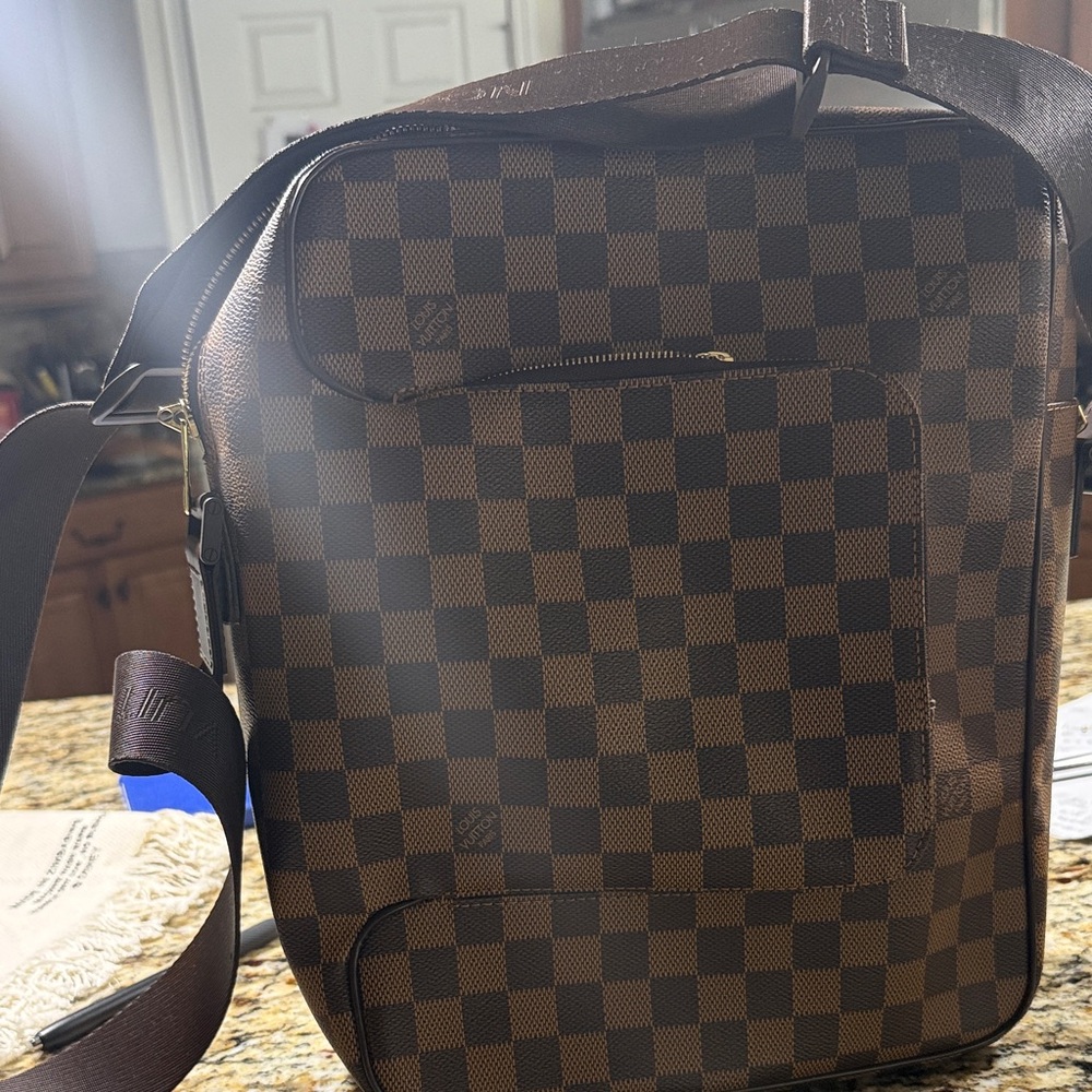 Louis Vuitton Dark Brown Checkered Duffel Bag